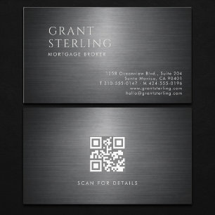 Mortgage Broker Metallic QR Code Business Card