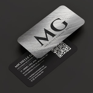 Mortgage Broker Realtor Elegant Silver Marketing Business Card