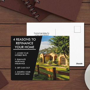 Mortgage Company Marketing 4 Reasons to Refinance Postcard