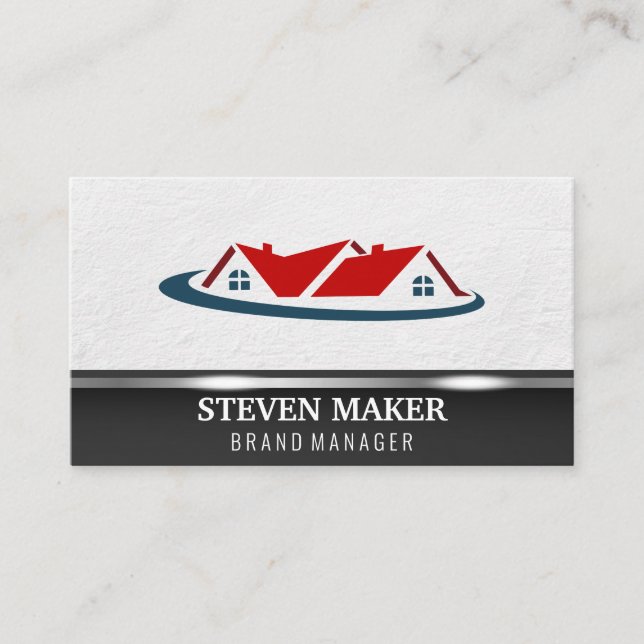 Mortgage House Real Estate logo Business Card (Front)
