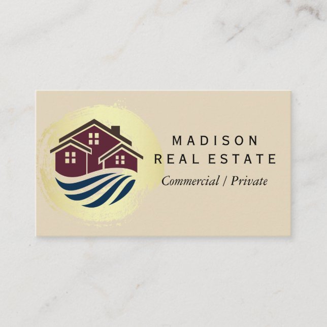 Mortgage House Real Estate logo Business Card (Front)