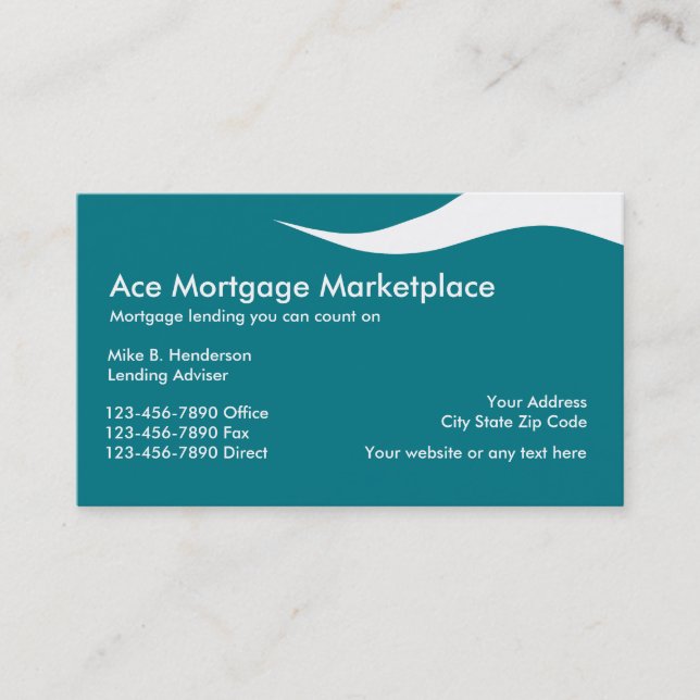Mortgage Lender Business Cards (Front)