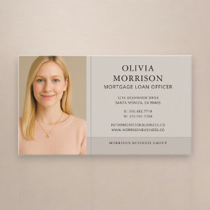 Mortgage Loan Officer Neutral Taupe Photo Business Card