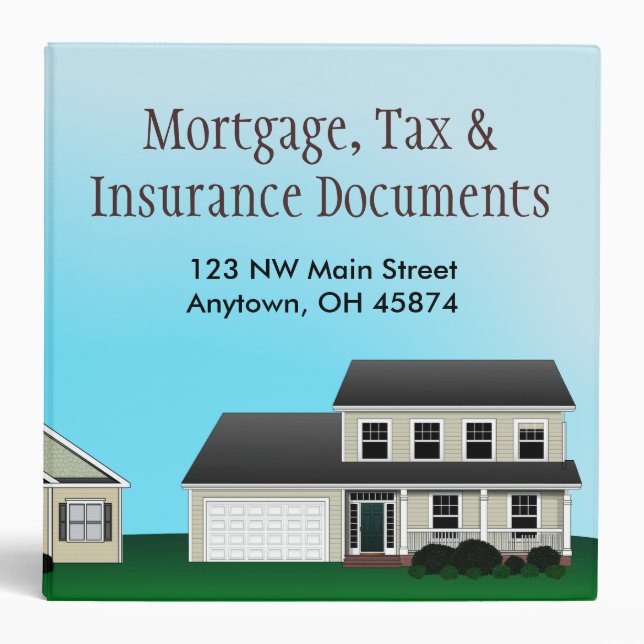 Mortgage, Tax and Insurance Documents Avery Binder (Front)