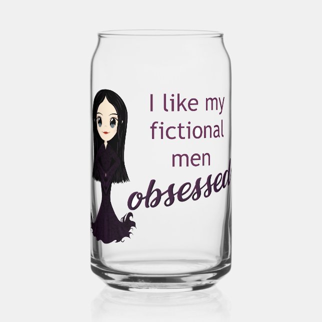 Morticia Obsessed Glass Can (Front)