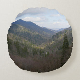 Morton Overlook at Great Smoky Mountains Round Pillow