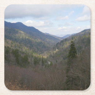 Morton Overlook at Great Smoky Mountains Square Paper Coaster