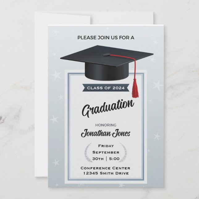 Mortorboard and Tassel | Graduation Invitation (Front)