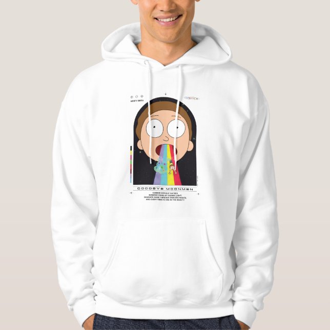 Morty Goodbye Moonmen Quote Graphic Hoodie (Front)