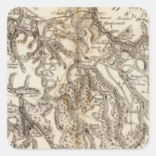 Morvan Atlas Map Square Sticker