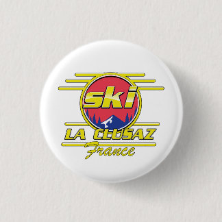 Morzine France Ski 80s logo 1 Inch Round Button