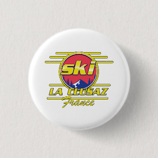 Morzine France Ski 80s logo 1 Inch Round Button