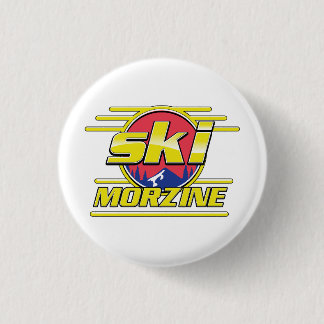 Morzine France Ski 80s logo 1 Inch Round Button