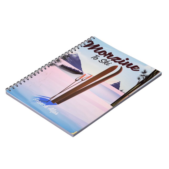 Morzine ,French Alps ski poster Notebook (Left Side)