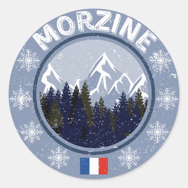 Morzine Ski Resort Classic Round Sticker (Front)