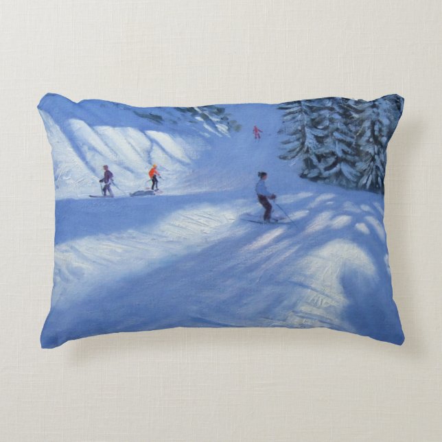 Morzine ski run decorative pillow (Front)