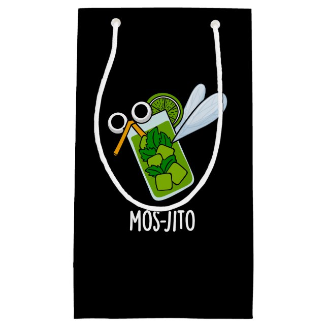 Mos-jito Funny Mojito Drink Pun Dark BG Small Gift Bag (Front)