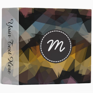 Mosaic Abstract Art Custom Monogram #20 Binder