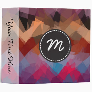Mosaic Abstract Art Custom Monogram #3 Binder