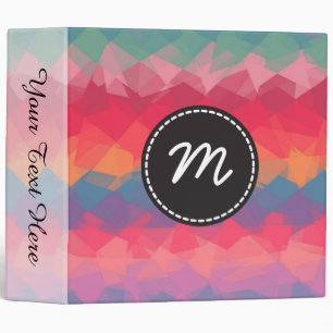 Mosaic Abstract Art Custom Monogram #53 Binder
