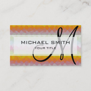 Mosaic Abstract Art Custom Monogram #54 Business Card