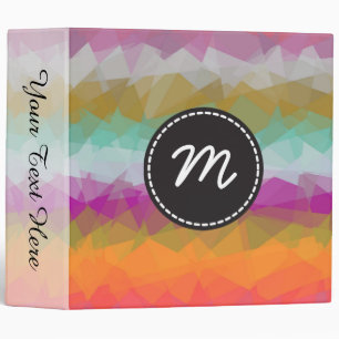 Mosaic Abstract Art Custom Monogram #55 Binder