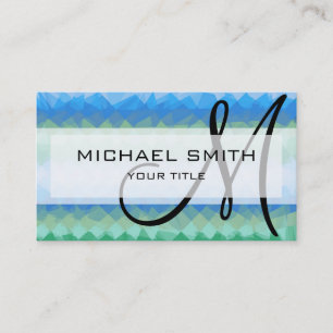 Mosaic Abstract Art Custom Monogram #57 Business Card