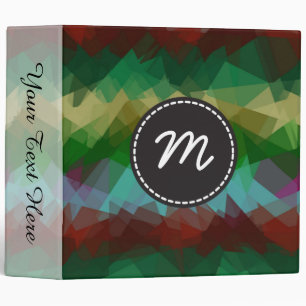 Mosaic Abstract Art Custom Monogram #5 Binder
