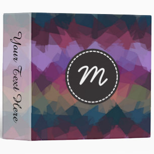 Mosaic Abstract Art Custom Monogram #6 Binder