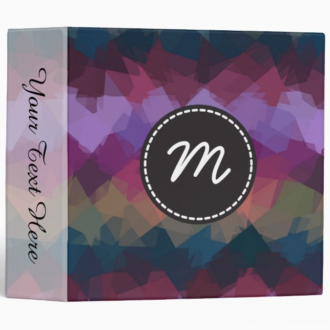Mosaic Abstract Art Custom Monogram #6 Binder (Front/Spine)