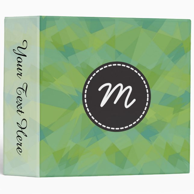 Mosaic Abstract Art Custom Monogram #79 Binder (Front/Spine)