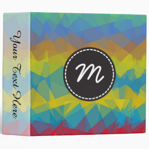 Mosaic Abstract Art Custom Monogram #87 Binder