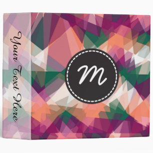 Mosaic Abstract Art Custom Monogram #8 Binder