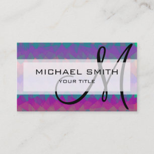 Mosaic Abstract Art Custom Monogram #93 Business Card