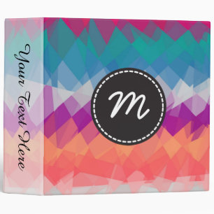 Mosaic Abstract Art Custom Monogram #99 Binder