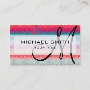 Mosaic Abstract Art Custom Monogram #99 Business Card