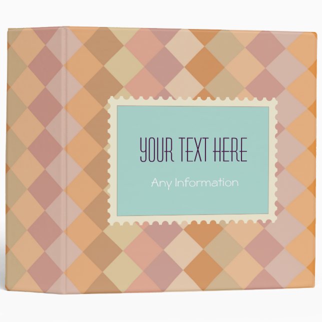 Mosaic Abstract Art | Modern Diamond Pattern Binder (Front/Spine)