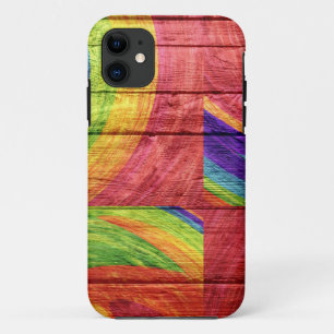 Mosaic Abstract Pastel Wood #3 iPhone 11 Case