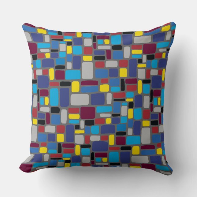 Mosaic Abstract Pattern 050721 v1 Throw Pillow (Front)