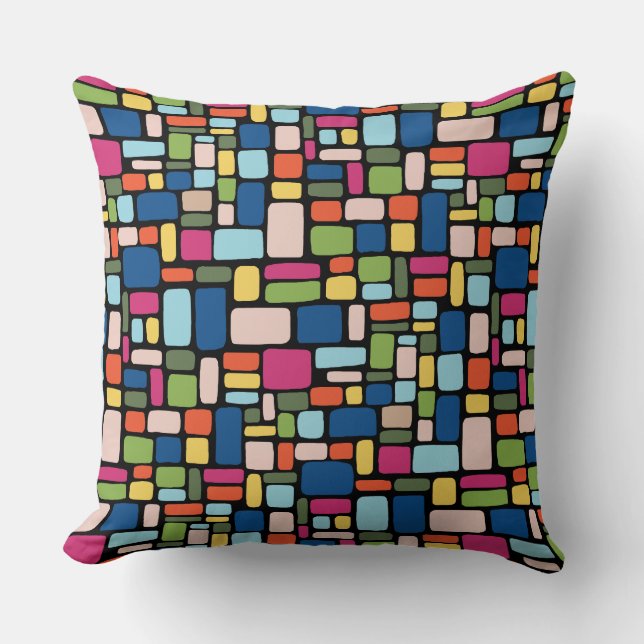 Mosaic Abstract Pattern 050721 v3 Throw Pillow (Front)