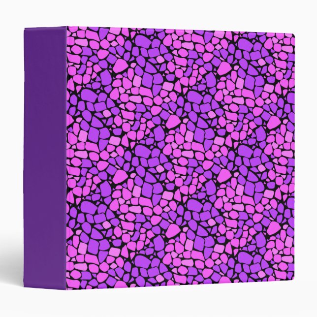Mosaic abstract pattern tile crimson purple black binder (Front/Spine)