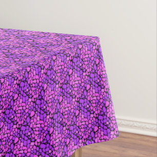 Mosaic abstract pattern tile crimson purple black tablecloth