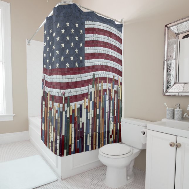 Mosaic American Flag Stained Glass Abstract (In Situ)