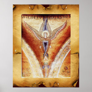 MOSAIC ANGEL , Brown Parchment Poster