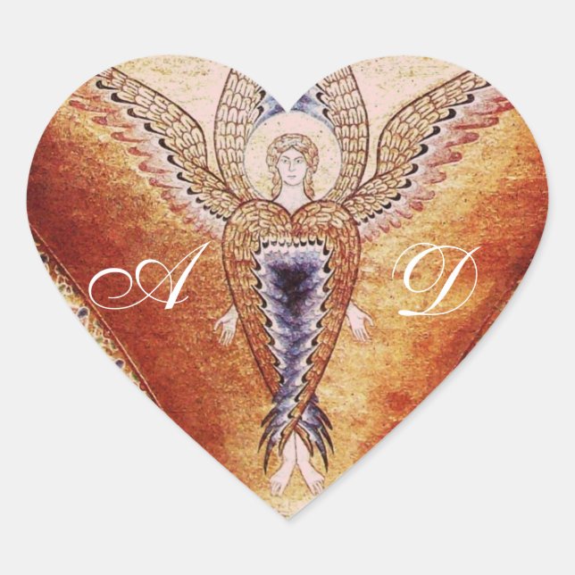 MOSAIC ANGEL Monogram Heart Sticker (Front)