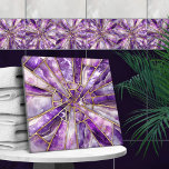 Mosaic Art - Amethyst and gold Tile<br><div class="desc">Mosaic Art - Amethyst and gold</div>