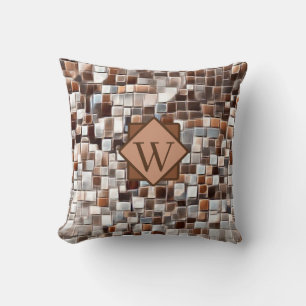 Mosaic Art / Monogram / Throw Pillow