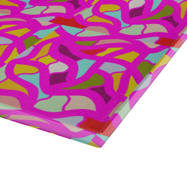 MOSAIC ART PATTERN MIXED COLORS CUTTING BOARD (Corner)
