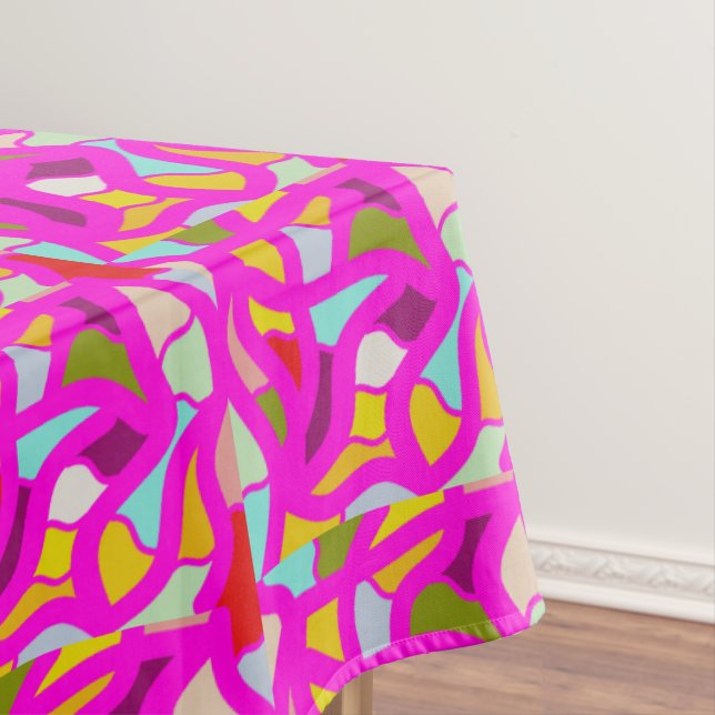 MOSAIC ART PATTERN MIXED COLORS TABLECLOTH (In Situ)