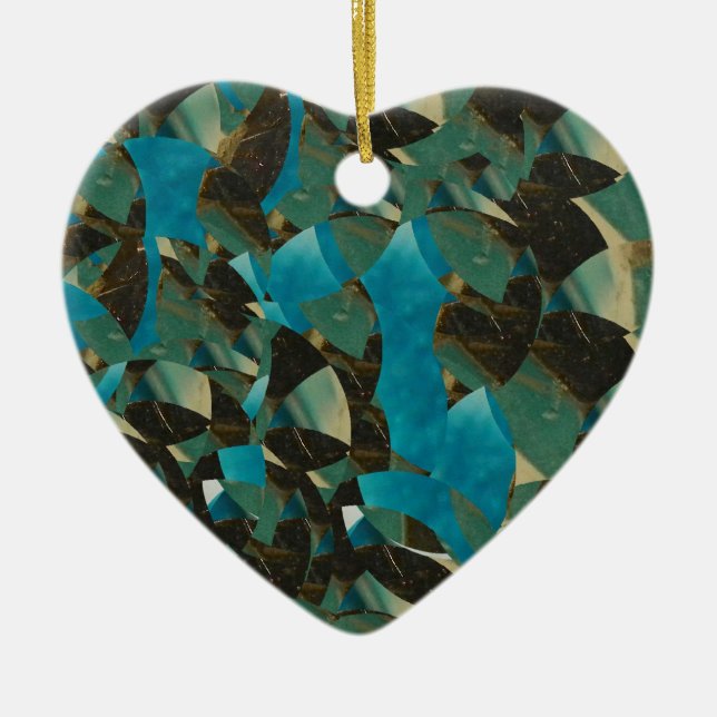Mosaic Bleu Ornement Coeur (Devant)